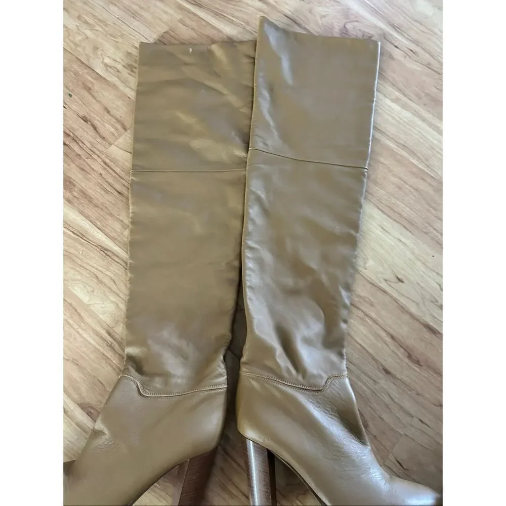 FRAME X Tamara Mellon Boots brown/tan high knee soft leather New no box size 8.5